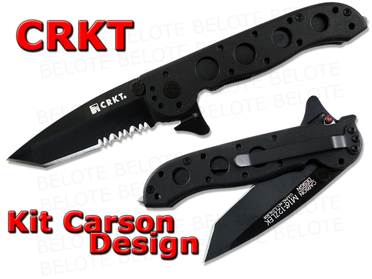 CRKT Carson Design Tanto Serrated w/ Seat Belt Cutter & Glass Punch M16