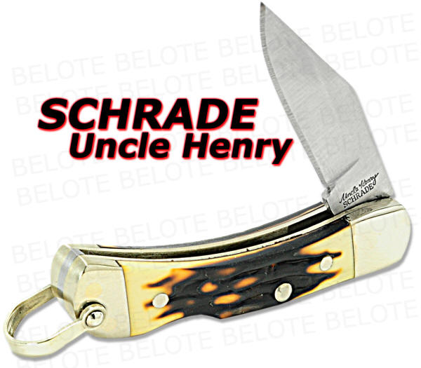 Schrade Uncle Henry Smokey Staglon Lockback Knife LB2  