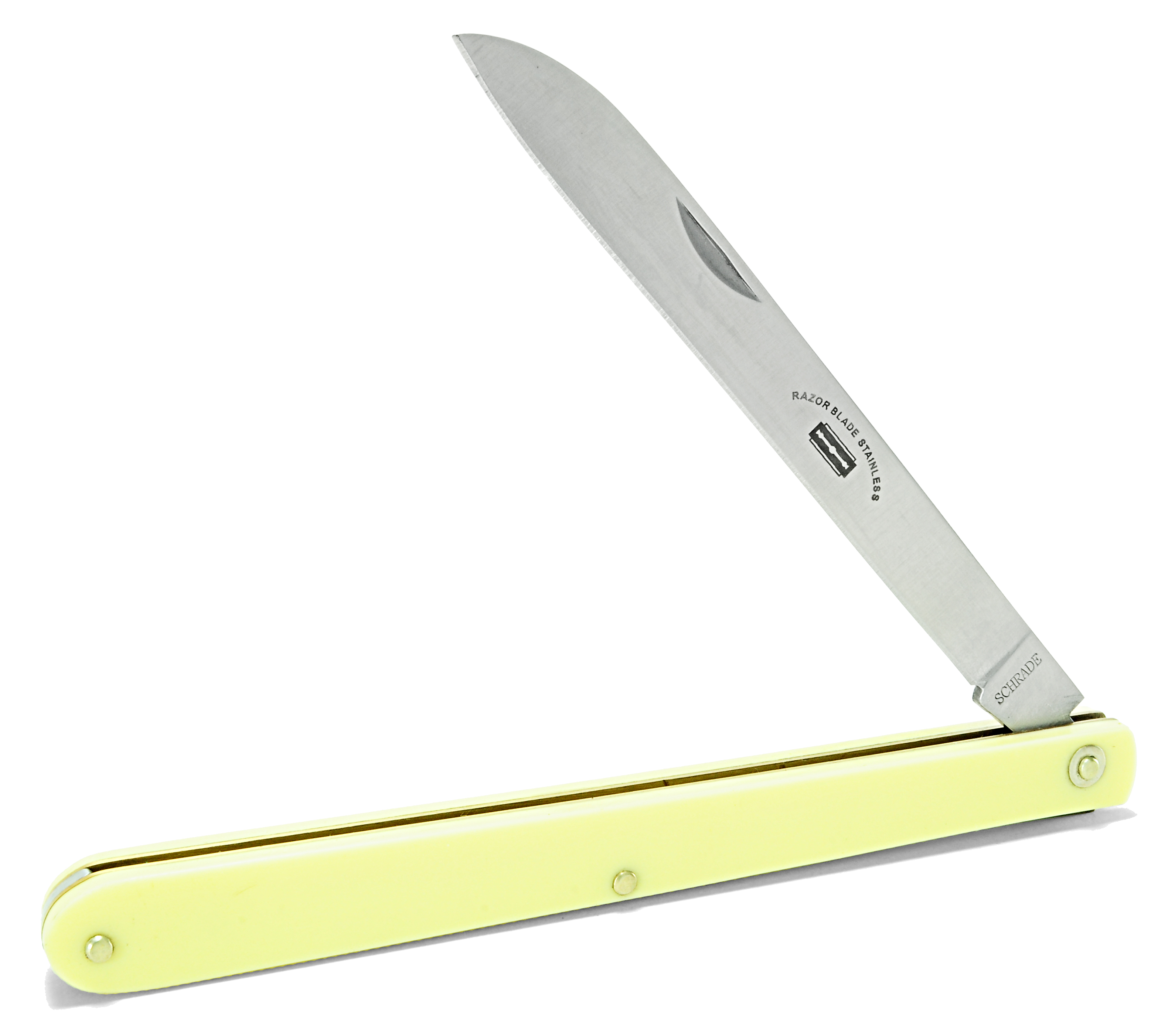 Schrade Sampler Long Folding Fruit Knife Yellow Handle 4.7" Blade SS105 eBay