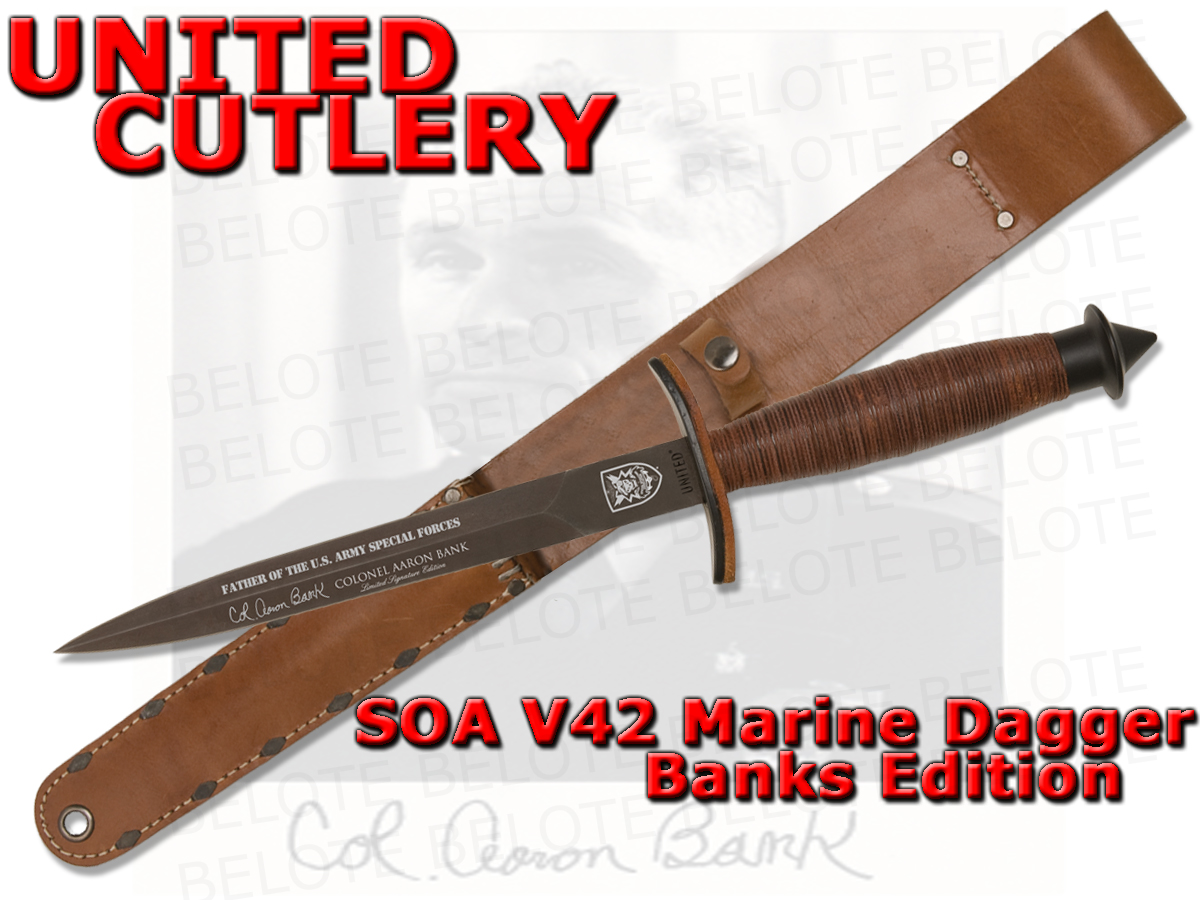 United Cutlery LIMITED Banks Edition SOA V42 Stiletto Dagger w/ Sheath