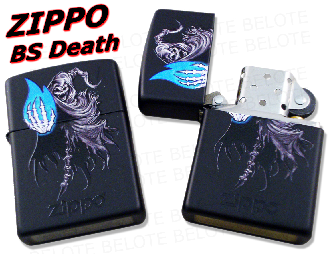 Zippo BS Death Black Matte Windproof Lighter 28033 NEW