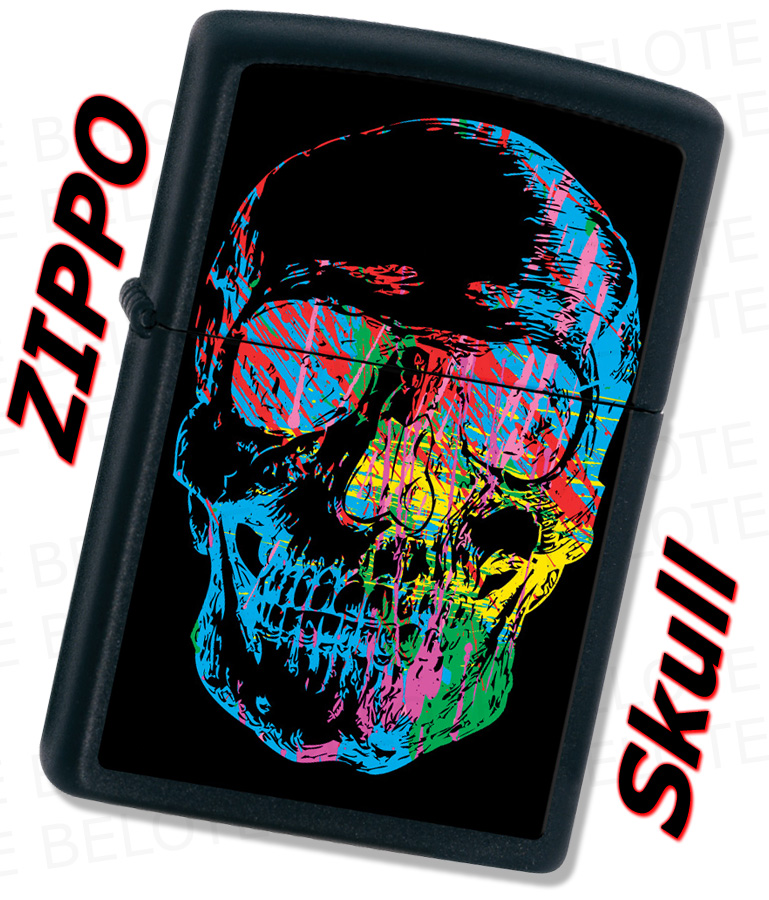 Zippo SKULL Black Matte Windproof Lighter 28042 **NEW** eBay