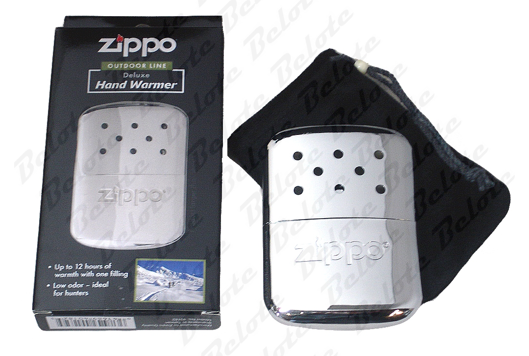Zippo Refillable Deluxe POLISHED CHROME Hand Warmer with Pouch 40306