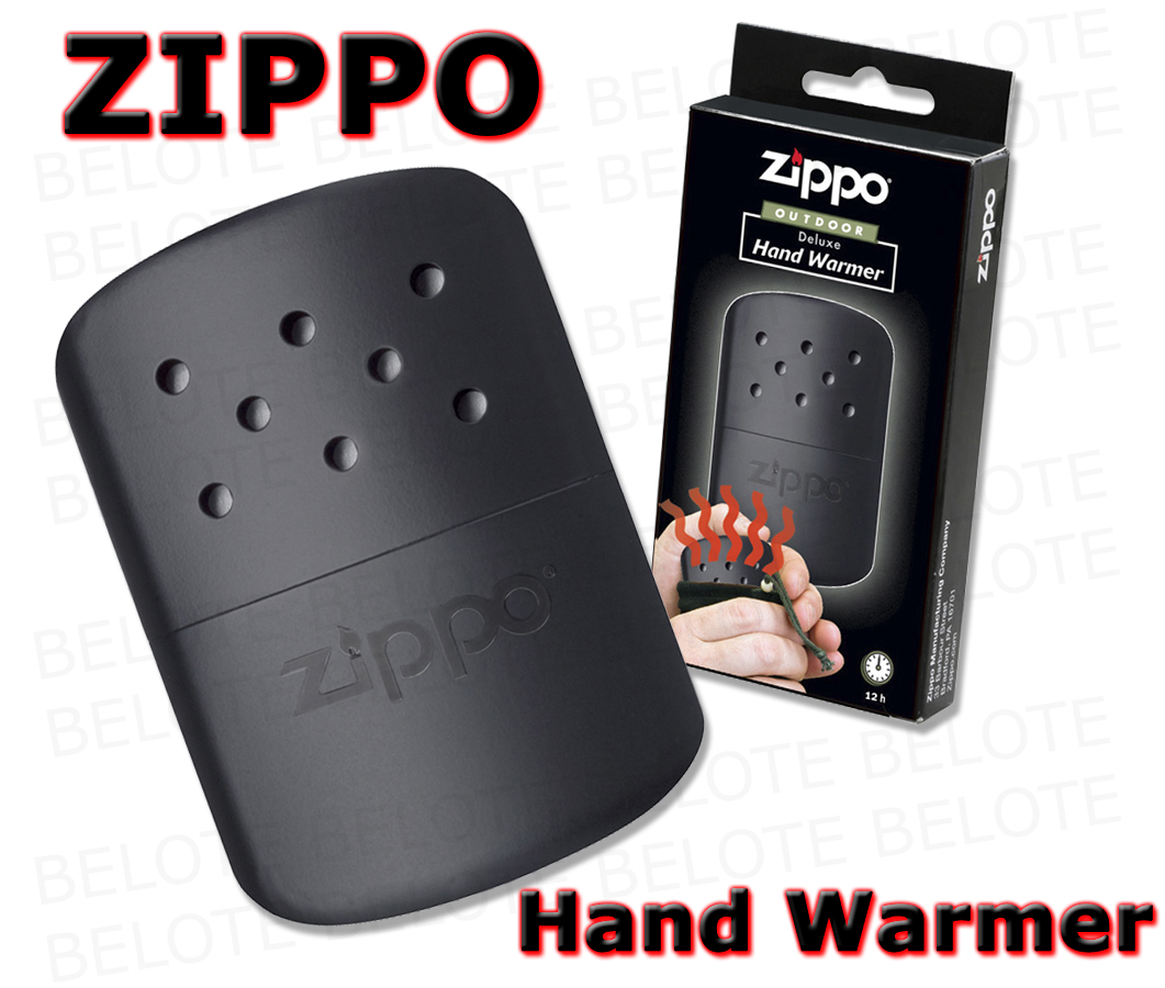 Zippo POLISHED BLACK Refillable Deluxe Hand Warmer w/ Pouch 40285 40310