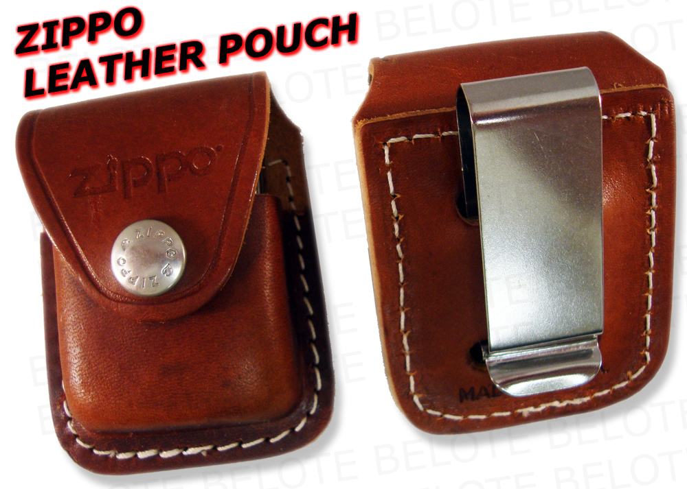 Zippo Brown Leather Pouch w Clip LPCB Accessories New eBay