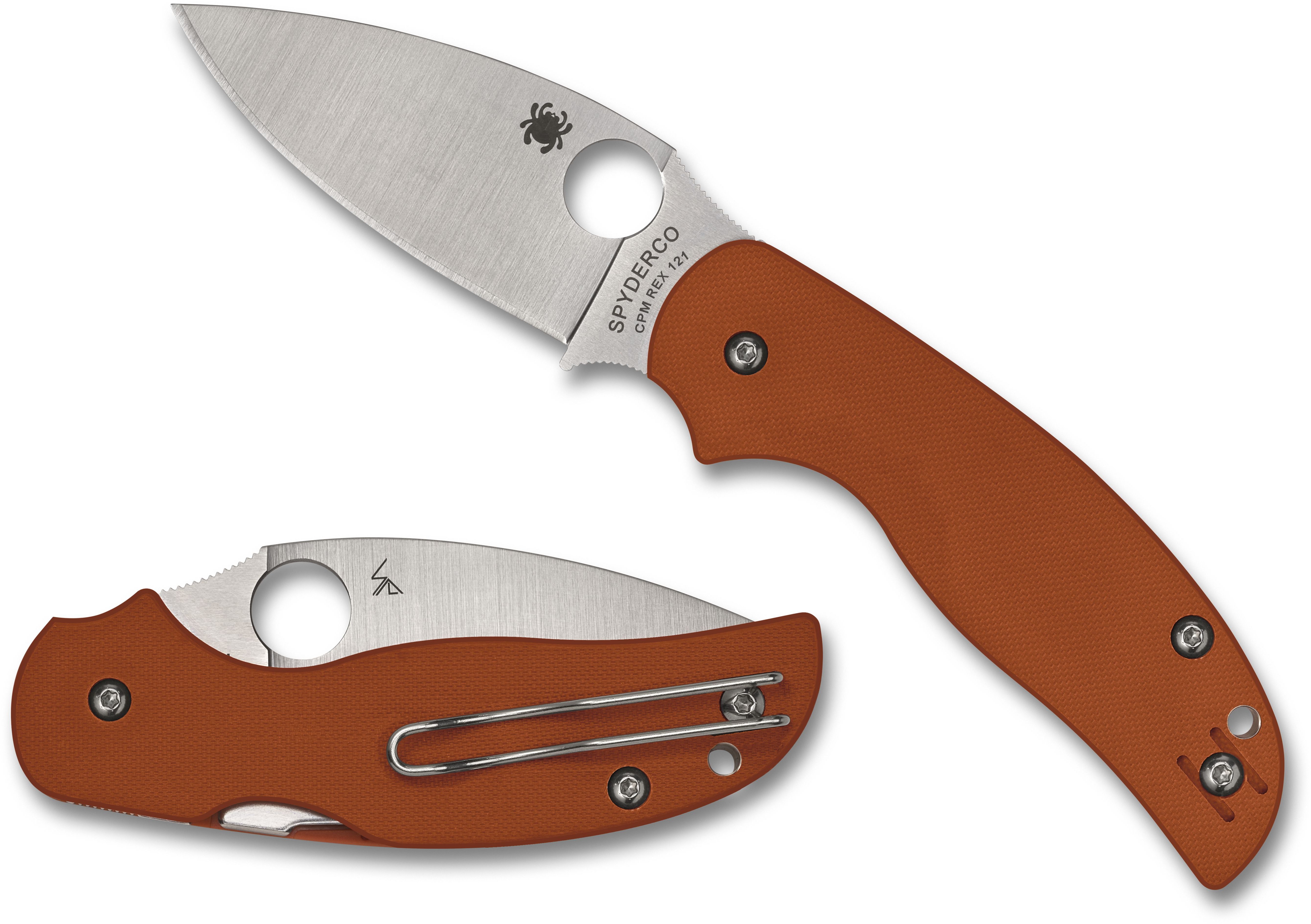 SPYDERCO Sage 5, Burnt Orange G-10 Scales, CPM REX 121 Steel