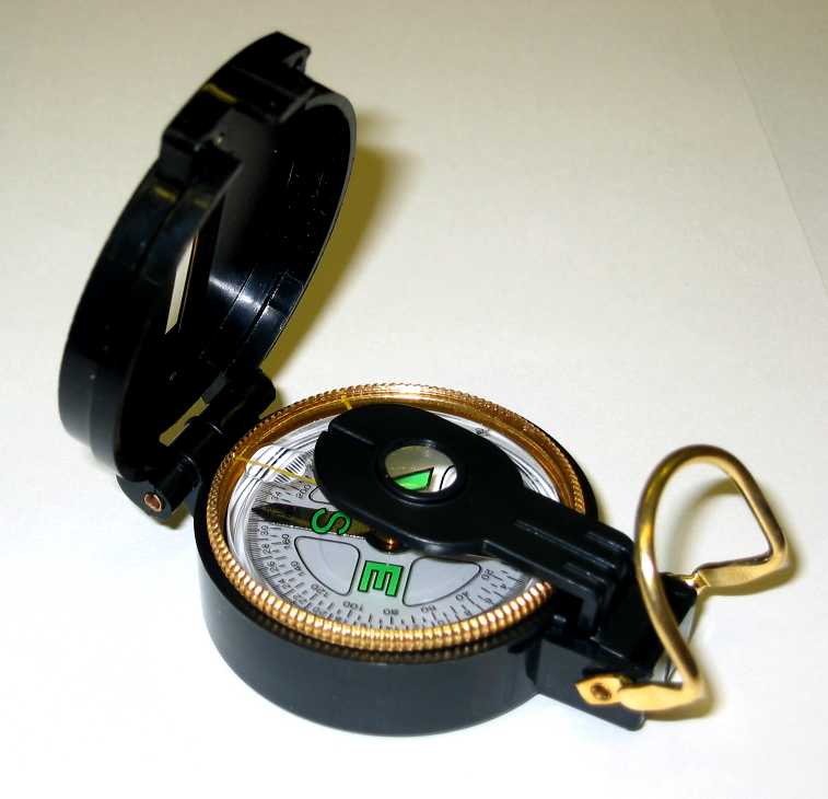 2 ea Lensatic Compass Blk W//Guide Wire Scouting Camping