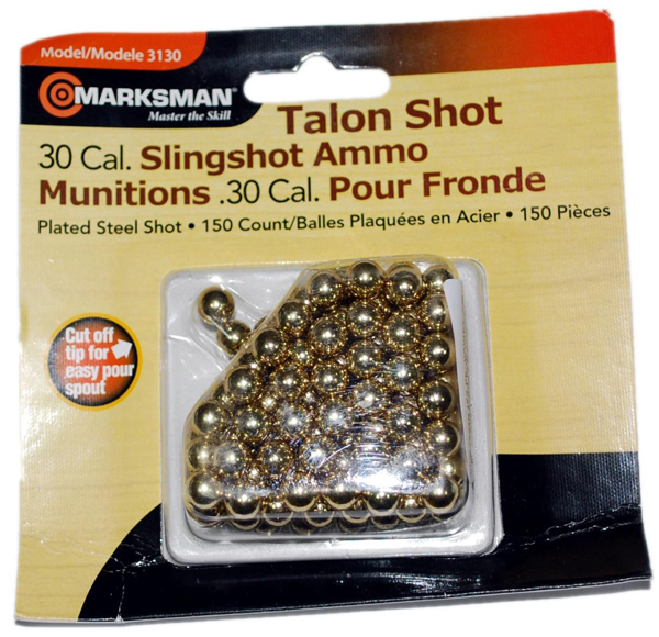 Marksman 150 COUNT .30 Caliber Talon Plated Steel Shot Slingshot Ammo