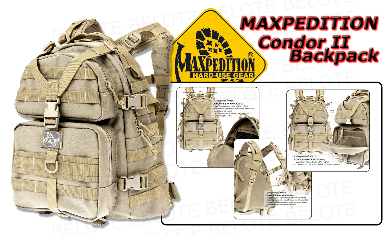 Maxpedition Condor II Hydration Backpack KHAKI 0512K  