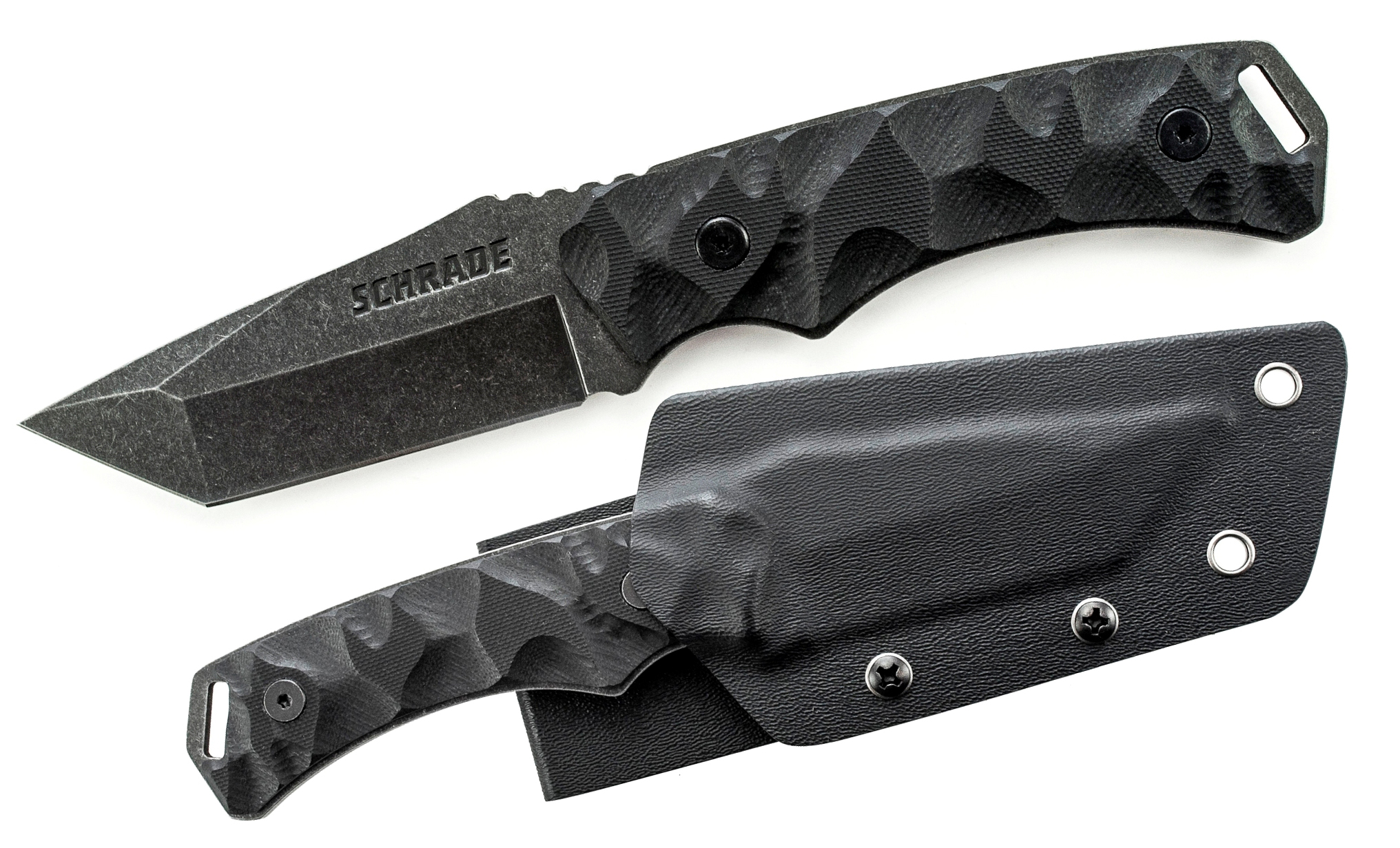 Schrade Full Tang Tanto Fixed Blade 8Cr13 Steel Notched G-10 w/ Sheath ...
