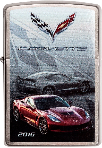 Zippo Chevrolet Corvette Set of 9 WindProof Brushed Chrome Lighter