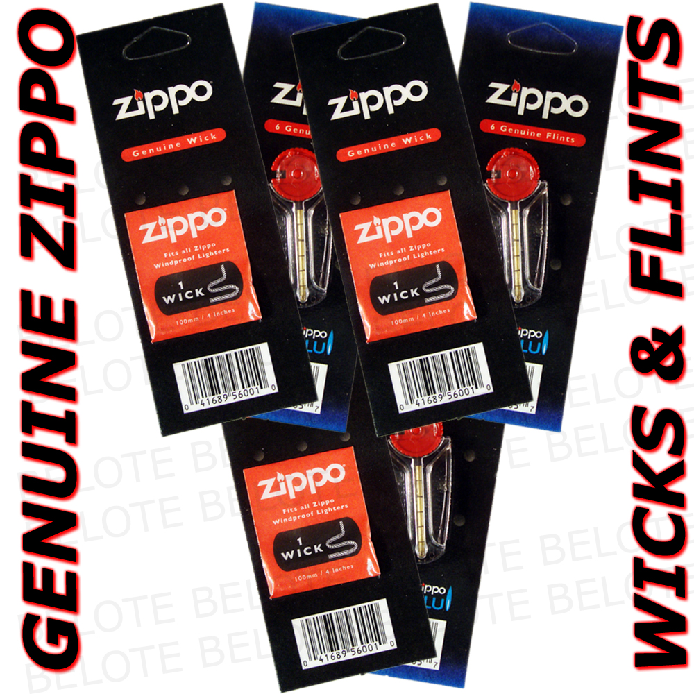 Zippo ACCESSORIES Wick & Flint SET, 3 Wicks 2425, & 3 Flints 2406N FREE